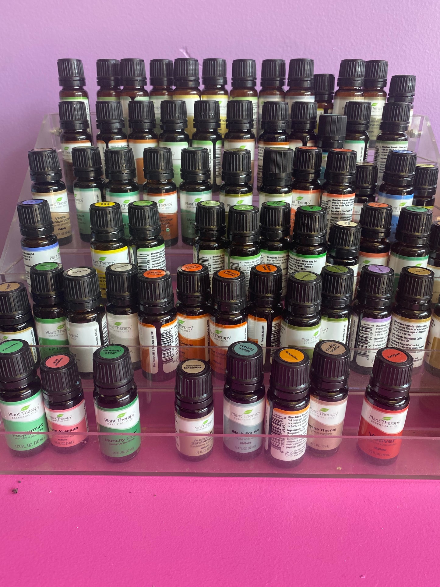 Stack of essential oils.