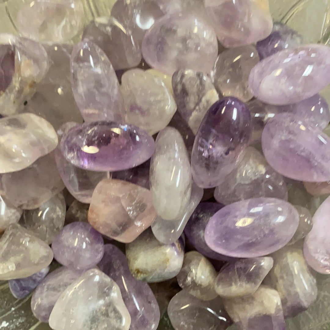 Amethyst tumbles.