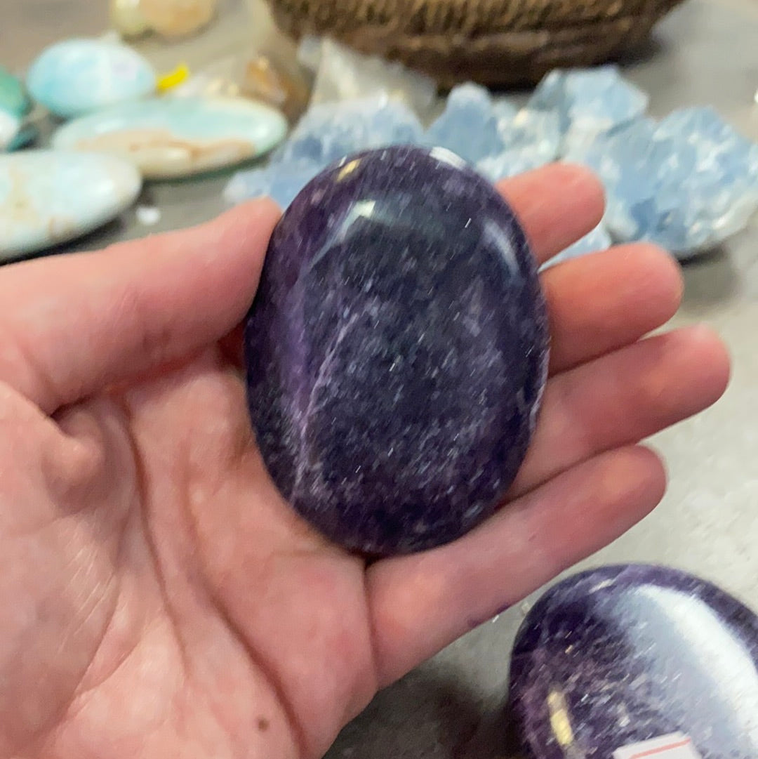 Lepidolite Palm Stone