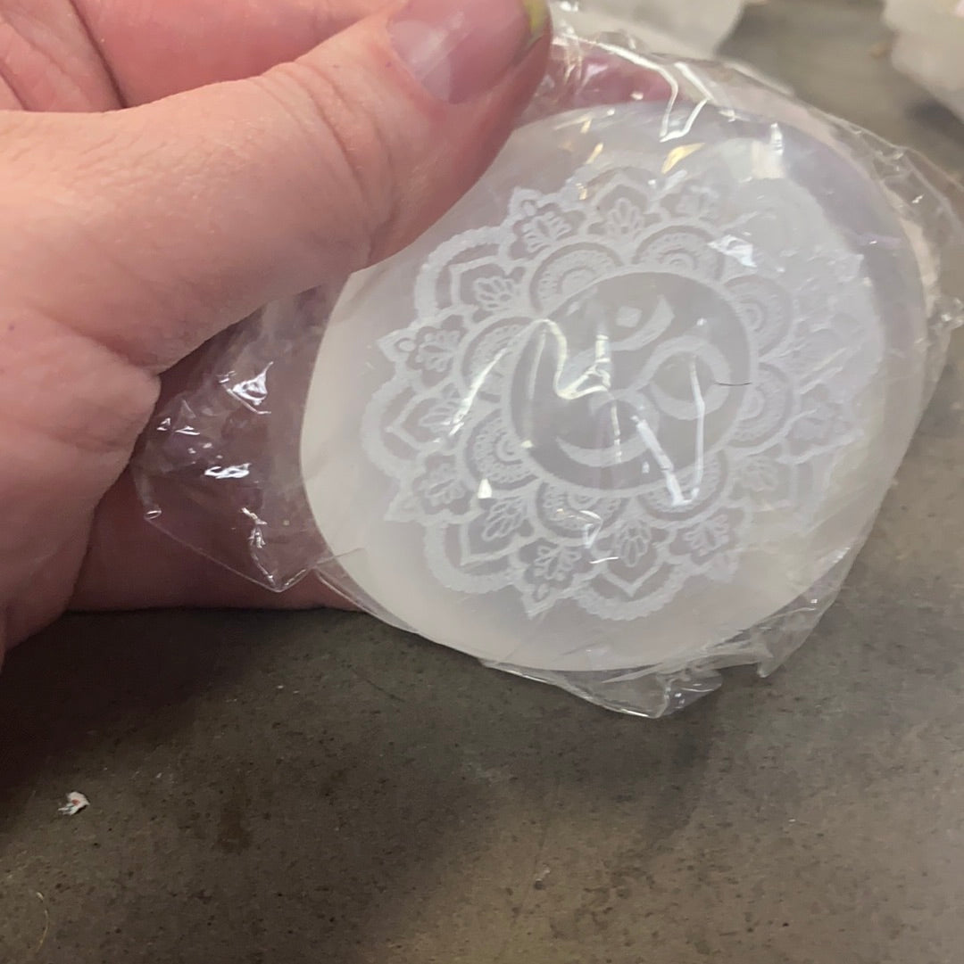 Carved selenite palm.