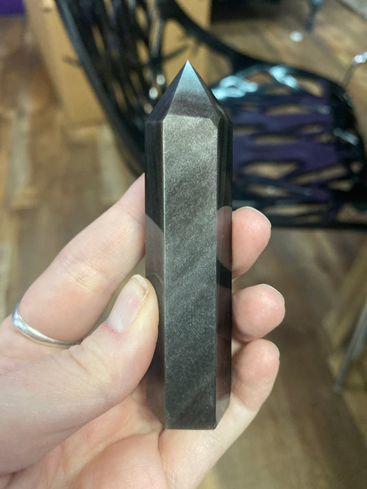 Silver Sheen Obsidian Tower