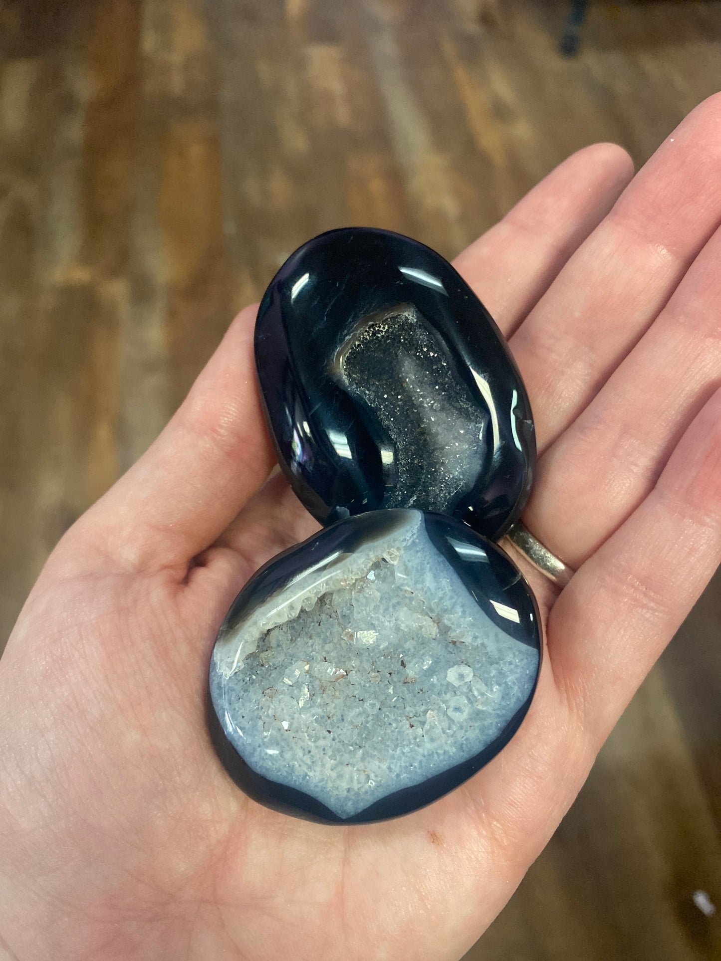 Black Druzy Onyx Palm
