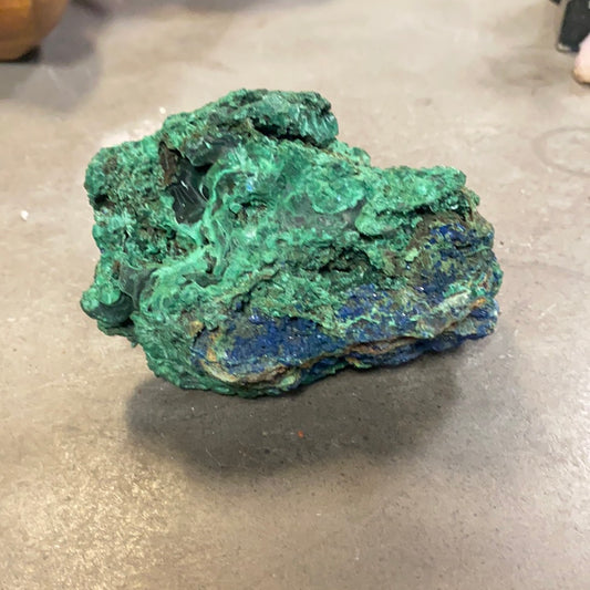 Azurite in Malachite cluster. 